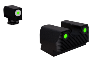 Rival Arms RA2B231G Night Sights for G42/G43/G48  Black | Green Tritium White Ring Front Sight Green Tritium Black Ring Rear Sight