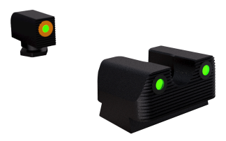 Rival Arms RA1A231G Night Sights for G17/G19  Black | Green Tritium Orange Ring Front Sight Green Tritium Black Ring Rear Sight