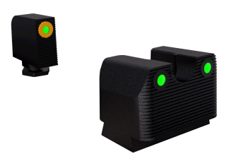 Rival Arms RA3A231G Night Sights for G17/G19  Black | Green Tritium Orange Ring Front Sight Green Tritium Black Ring Rear Sight