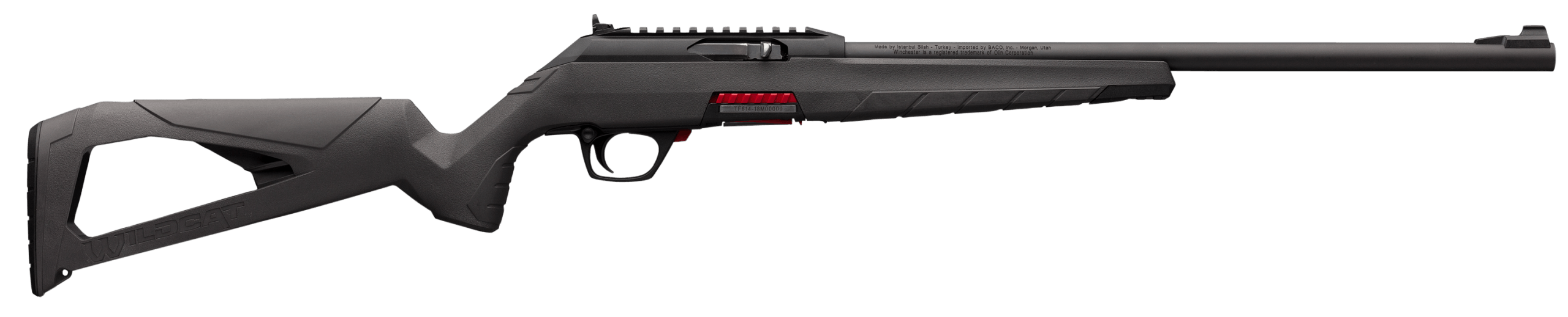 Winchester Repeating Arms 521100102 Wildcat 22 LR 10+1 18" Recessed Target Crown Barrel Polymer Receiver Ambidextrous Controls Integral Picatinny Rails Skeletonized Gray Synthetic Stock