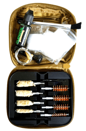 Clenzoil 2076 Field & Range Cleaning Kit Multi-Caliber Pistol/17 Pieces Tan