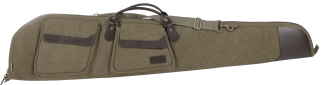 Heritage Cases 54148 North Platte Rifle Case 48" Olive Cotton Canvas w/ Leather Trim & Brushed Tricot Lining
