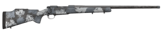 Nosler 46648 M48 Long-Range Carbon 33 Nosler 3+1 26" Carbon Fiber Wrapped Barrel  Sniper Gray Cerakote Metal Finish  Elite Midnight Camo Manners MCS-T Elite Tac Stock