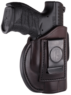 1791 Gunleather 4WH3SBRR 4-Way IWB/OWB Size 03 Signature Brown Leather Belt Clip Compatible w/Glock 26/Ruger LC9/S&W M&P Shield/2.0 9/40 Right Hand