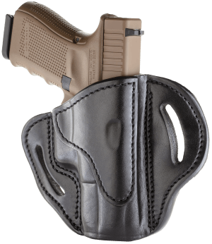 1791 Gunleather BH21SBLR BH2.1  OWB Size 2.1 Stealth Black Leather Belt Slide Compatible w/Glock 17/S&W M&P Shield/Springfield XD Right Hand