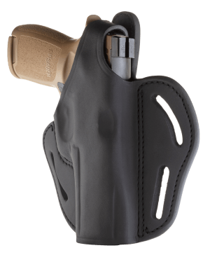 1791 Gunleather BHX5SBLR BHX  OWB 05 Stealth Black Leather Belt Slide Fits Sig P320/Ruger Security-9