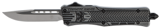 CobraTec Knives SSWCTK1SDNS CTK-1 Small 2.75" OTF Drop Point Plain D2 Steel Blade/Black Stonewashed Aluminum Handle Features Glass Breaker Includes Pocket Clip