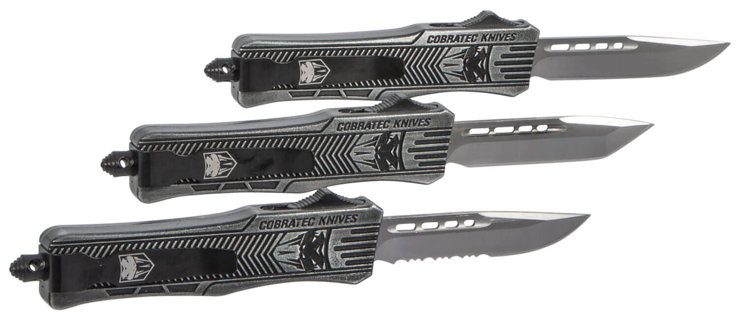 CobraTec Knives SSWCTK1SDNS CTK-1 Small 2.75" OTF Drop Point Plain D2 Steel Blade/Black Stonewashed Aluminum Handle Features Glass Breaker Includes Pocket Clip - Image 4