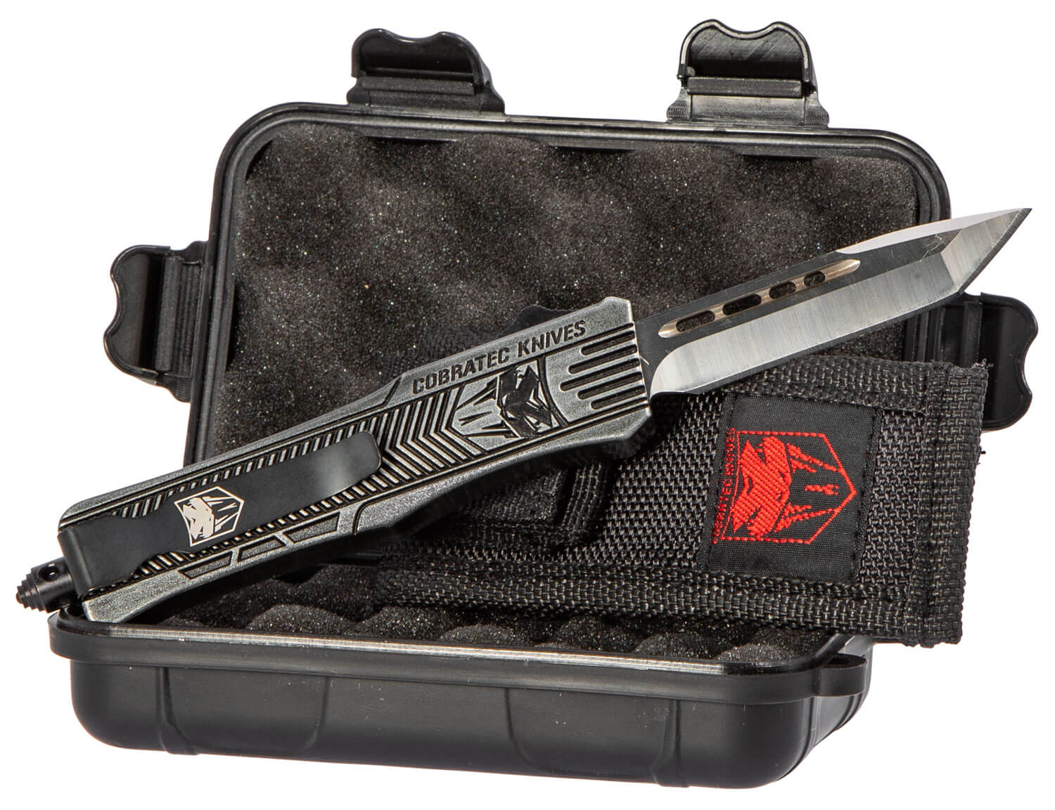 CobraTec Knives SSWCTK1STNS CTK-1 Small 2.75" OTF Tanto Plain D2 Steel Blade/Black Stonewashed Aluminum Handle Features Glass Breaker Includes Pocket Clip - Image 2