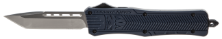 CobraTec Knives MNYCTK1MTNS CTK-1  Medium 3" OTF Tanto Plain D2 Steel Blade/NYPD Blue Aluminum Handle Features Glass Breaker Includes Pocket Clip