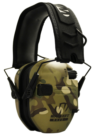 Walker's GWPRSEMMCC Razor Slim Electronic Muff 23 dB Over the Head MultiCam/Black Polymer