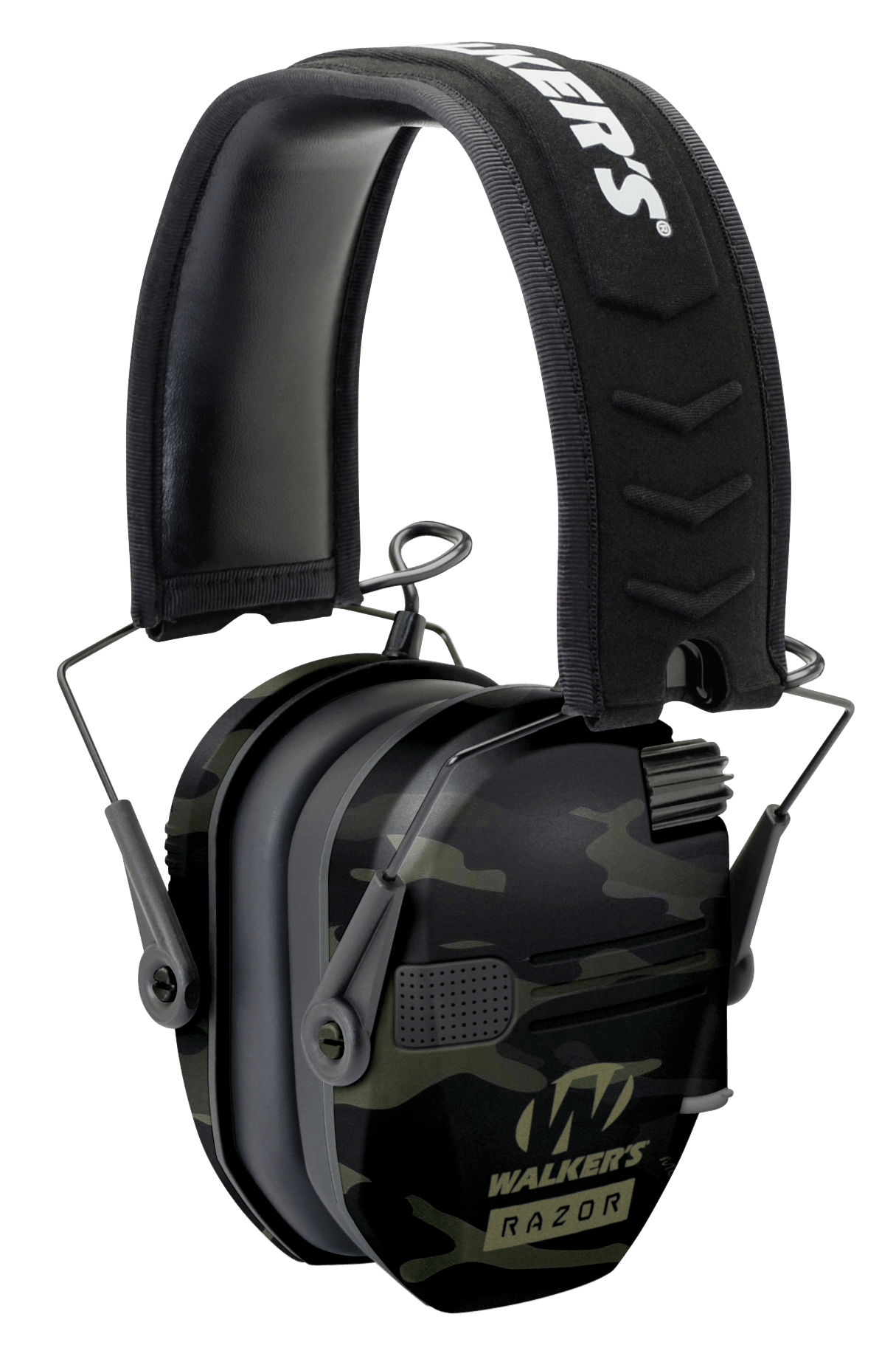 Walker's GWPRSEMMCCG Razor Slim Electronic Muff 23 dB Over the Head Multi-Cam/Black Polymer