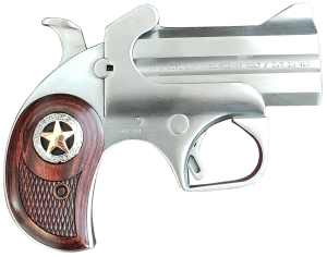 Bond Arms BARD Rustic Defender  45 Colt (LC) Caliber or 2.50" 410 Gauge 2rd 3" Barrel  Stainless Steel Finish  Rosewood Grip w/Integrated Star  Includes Exclusive Holster Package