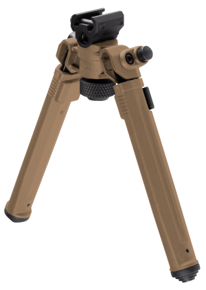 Magpul MAG941FDE Bipod  1913 Picatinny Rail Attachment  Flat Dark Earth Mil-Spec Anodized Aluminum  6.80-10.30" Vertical Adjustment  Rubber Feet for AR-Platform