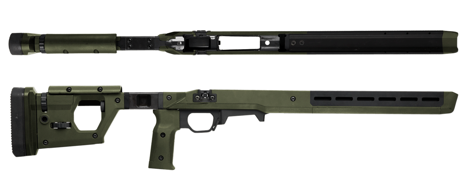 Magpul MAG997ODG Pro 700 Stock Fixed w/Aluminum Bedding OD Green Synthetic for Remington 700 SA