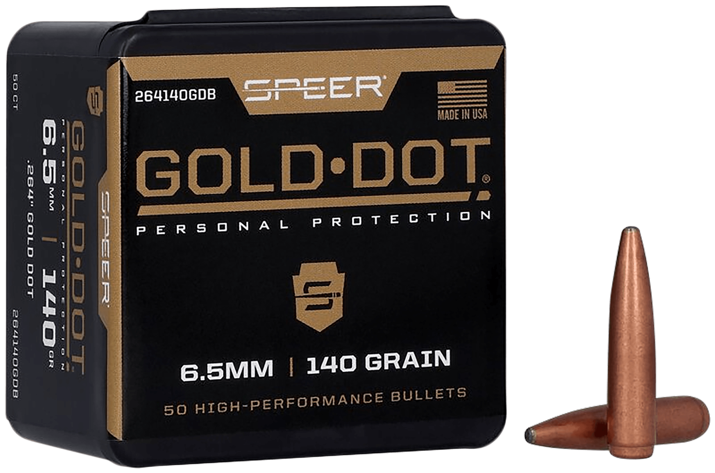 Speer Bullets 264140 Gold Dot 6.5mm .264 140 GR Soft Point (SP) 50 Box