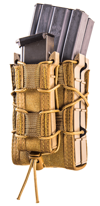 High Speed Gear 112RP0CB TACO X2RP Mag Pouch Triple Coyote Brown Nylon MOLLE Compatible w/ Rifle Compatible w/ Pistol