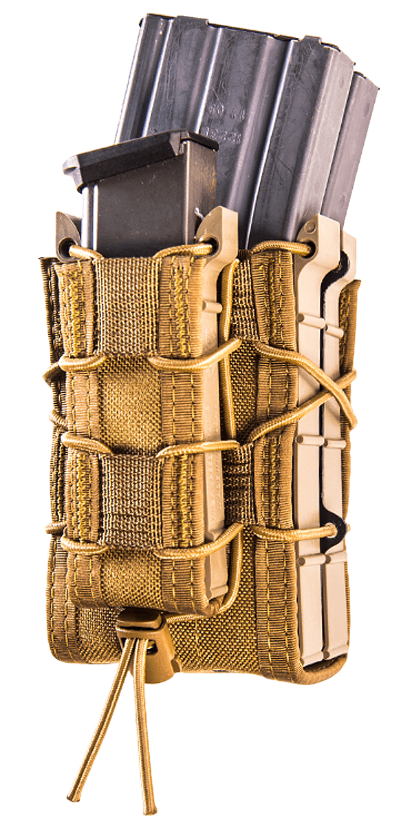 High Speed Gear 112RP0CB TACO X2RP Mag Pouch Triple Coyote Brown Nylon MOLLE Compatible w/ Rifle Compatible w/ Pistol