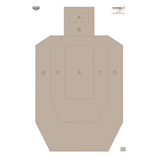 Birchwood Casey 37029 EZE-Scorer  IPSC Silhouette Paper Hanging Universal 23" x 35" Tan 5 Pack