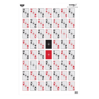 Birchwood Casey 37026 EZE-Scorer  Playing Cards Paper Hanging 23" x 35" Multi-Color 5 Pack