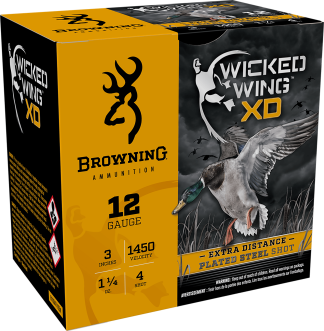 Browning Ammo B193411234 Wicked Wing XD  12Gauge 3" 1 1/4oz 4Shot 25rd Box