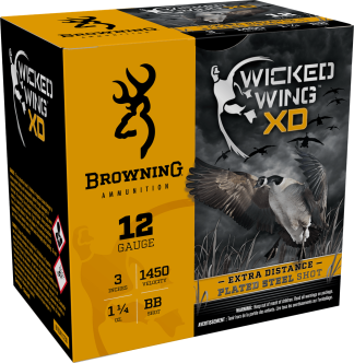 Browning Ammo B193411230 Wicked Wing XD  12Gauge 3" 1 1/4oz BBShot 25rd Box