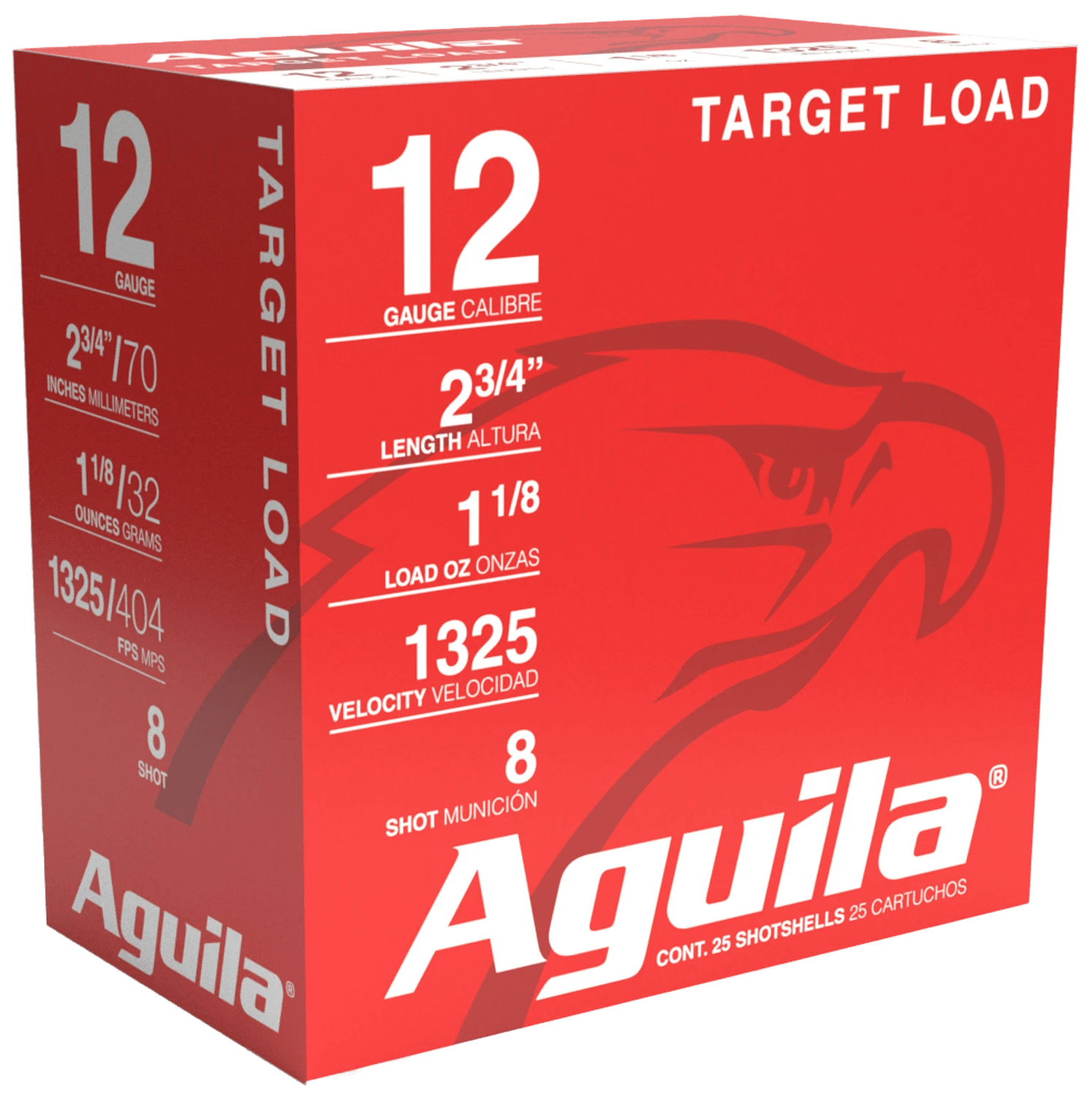 Aguila 1CHB1248 Sporting Clays High Velocity 12Gauge 2.75" 1 1/8oz 8Shot 25rd Box