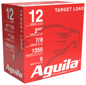 Aguila 1CHB1254 Skeet Load High Velocity 12Gauge 2.75" 7/8oz 9Shot 25rd Box