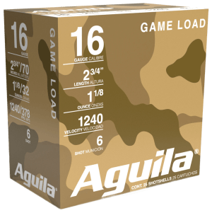 Aguila 1CHB1606 Birdshot High Velocity 16Gauge 2.75" 1 1/8oz 6Shot 25rd Box
