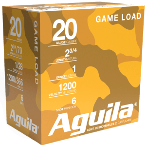 Aguila 1CHB2006 Birdshot High Velocity 20Gauge 2.75" 1oz 6Shot 25rd Box