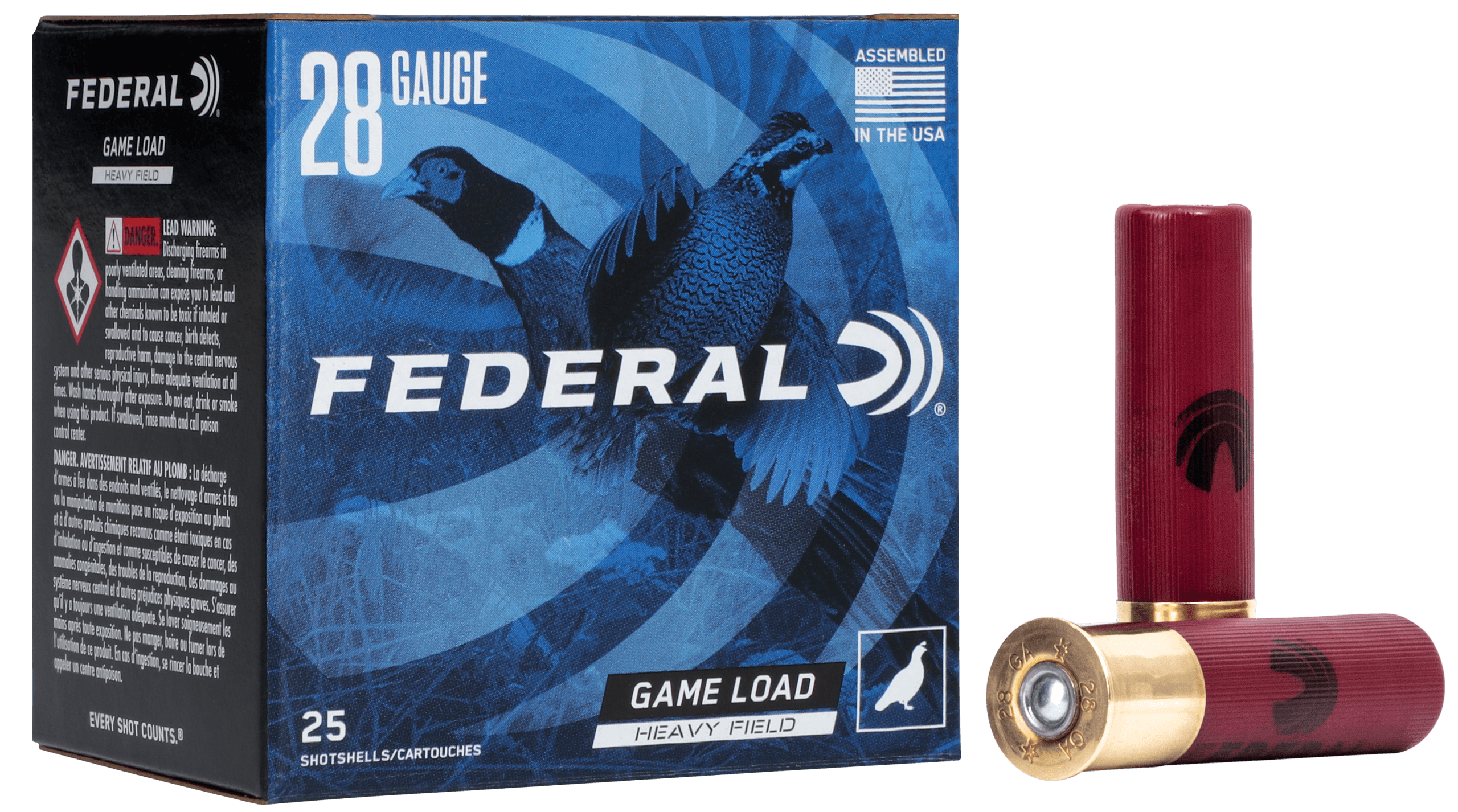 Federal H2895 Game-Shok High Brass 28Gauge 2.75" 1oz 5Shot 25rd Box