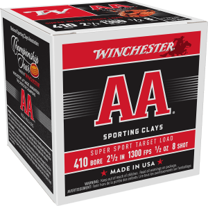 Winchester Ammo AASC418 AA Super Sport Sporting Clay 410 Gauge 2.50" 1/2 oz 8 Shot 25rd Box