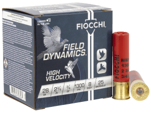 Fiocchi 28HV8 Field Dynamics High Velocity 28Gauge 2.75" 3/4oz 8Shot 25rd Box