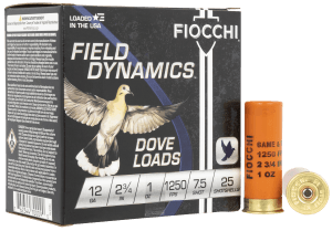 Fiocchi 12GT75 Field Dynamics Dove & Quail 12Gauge 2.75" 1oz 7.5Shot 25rd Box