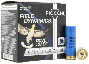 Fiocchi 16GT75 Field Dynamics Dove & Quail 16Gauge 2.75" 1oz 7.5Shot 25rd Box