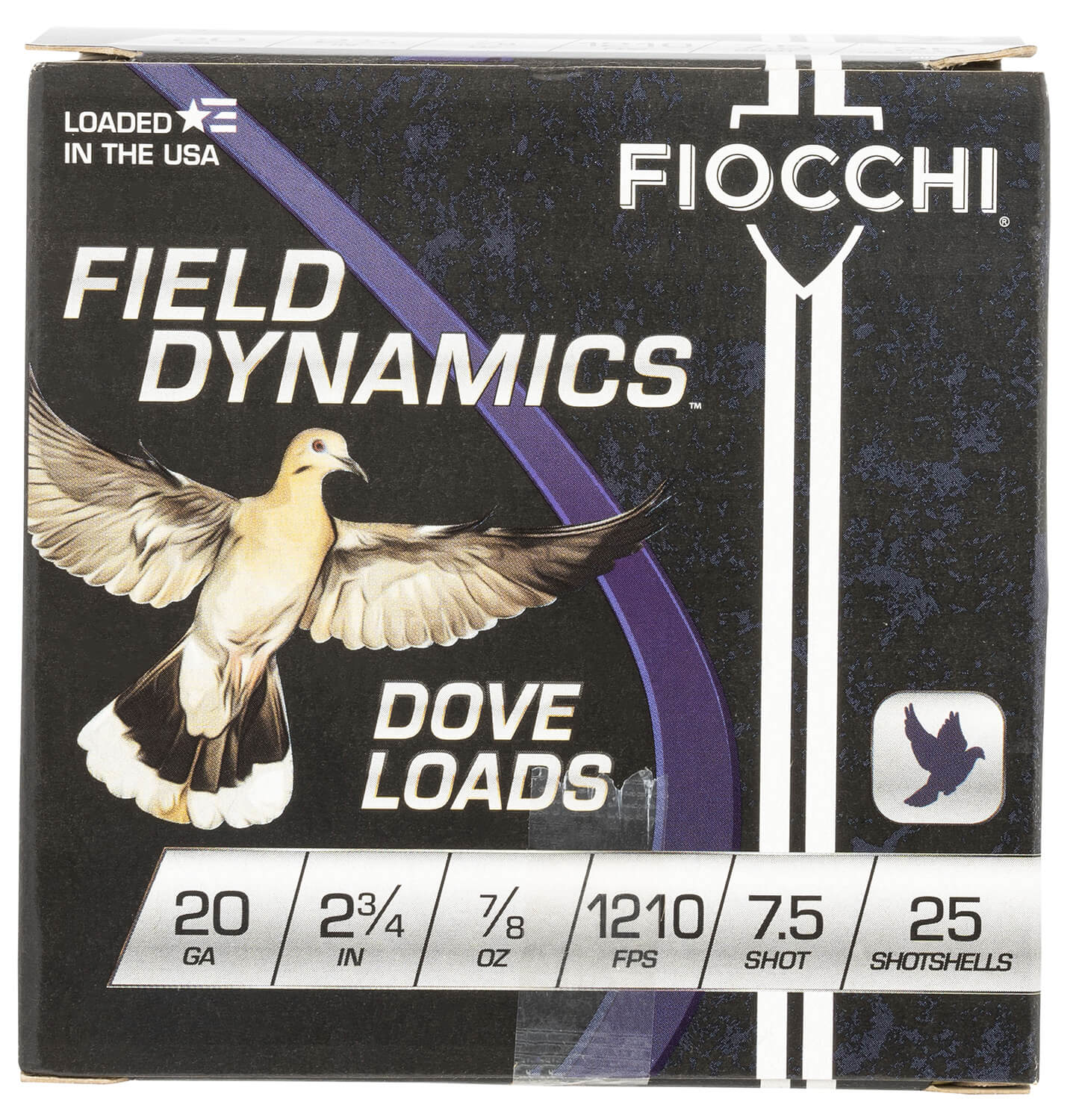 Fiocchi 20GT75 Field Dynamics Dove & Quail 20Gauge 2.75" 7/8oz 7.5Shot 25rd Box - Image 2