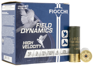 Fiocchi 123HV4 Field Dynamics High Velocity 12Gauge 3" 1 3/4oz 4Shot 25rd Box