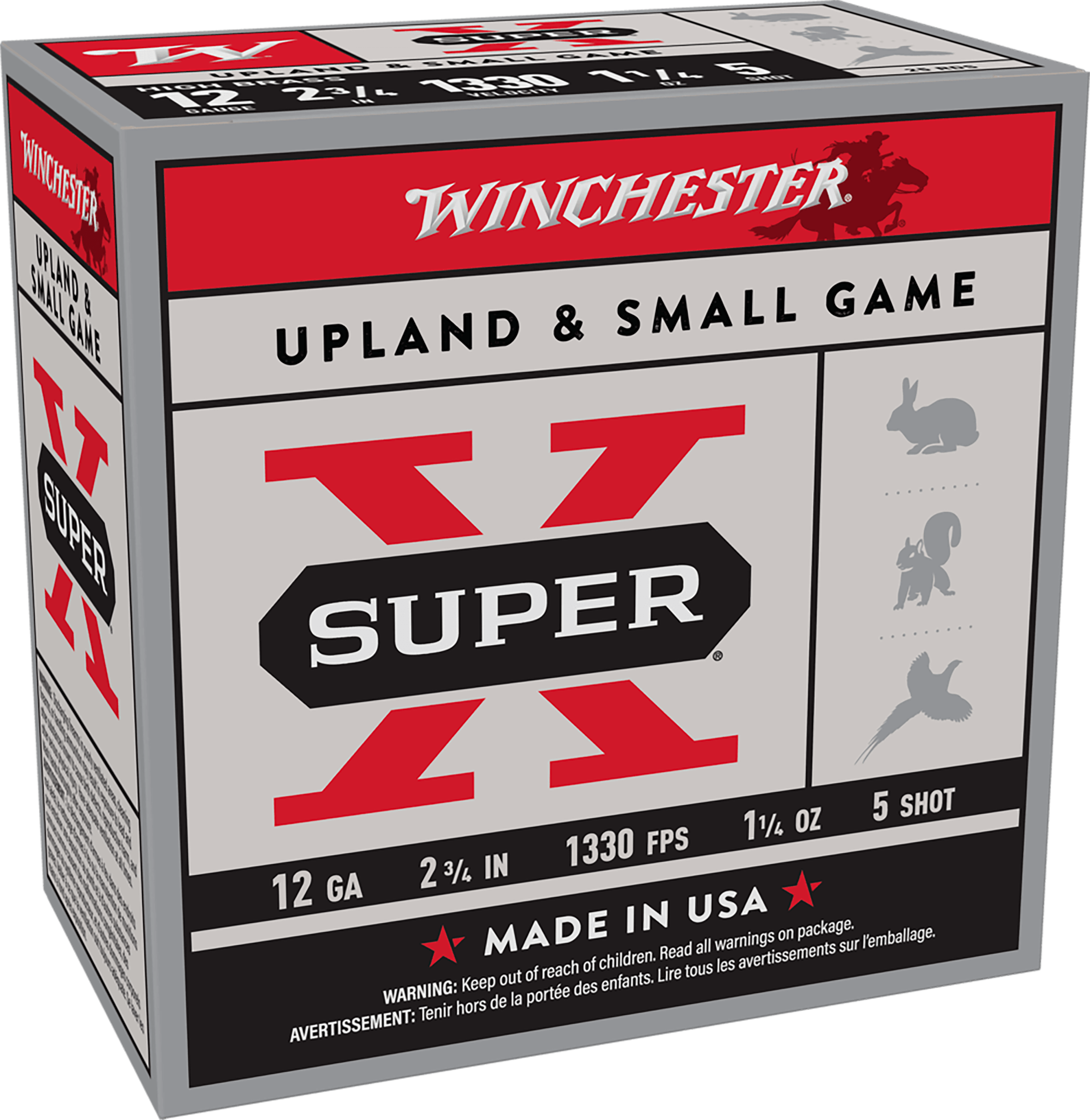 Winchester Ammo X125 Super X Game Load High Brass 12 Gauge 2.75" 1 1/4 oz 5 Shot 25 Bx