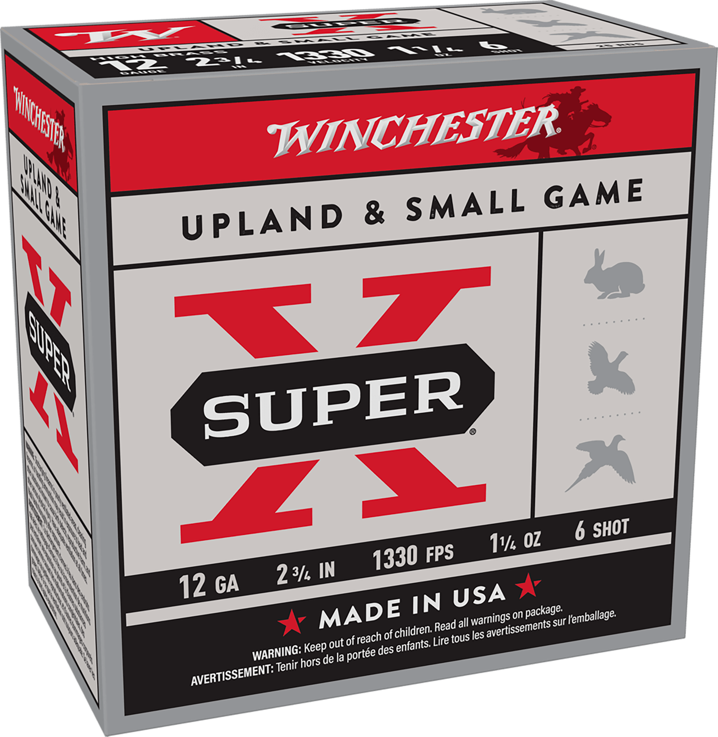 Winchester Ammo X126 Super X Game Load High Brass 12 Gauge 2.75" 1 1/4 oz 6 Shot 25 Bx