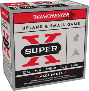 Winchester Ammo XU12H4 Super X Heavy Game Load 12 Gauge 2.75" 1 1/8 oz 4 Shot 25rd Box