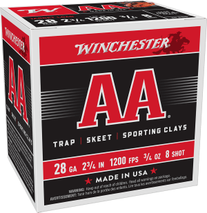 Winchester Ammo AA288 AA 28 Gauge 2.75" 3/4 oz 8 Shot 25rd Box