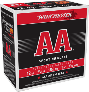 Winchester Ammo AASCL127 AA Super Sport Sporting Clay 12 Gauge 2.75" 1 oz 7.5 Shot 25rd Box