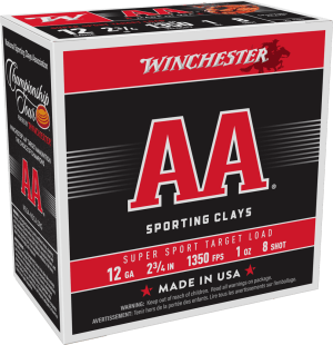 Winchester Ammo AASCL128 AA Super Sport Sporting Clay 12 Gauge 2.75" 1 oz 8 Shot 25rd Box