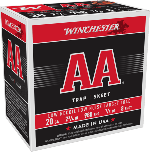 Winchester Ammo AA20FL8 AA Low Recoil 20 Gauge 2.75" 7/8 oz 8 Shot 25rd Box