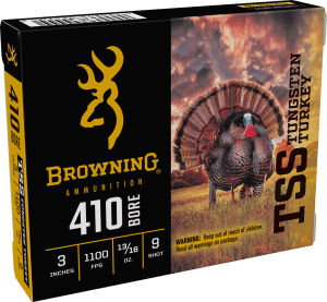 Browning Ammo B193924139 TSS Tungsten Turkey 410Gauge 3" 13/16oz Tungsten 9Shot 5 Per Box