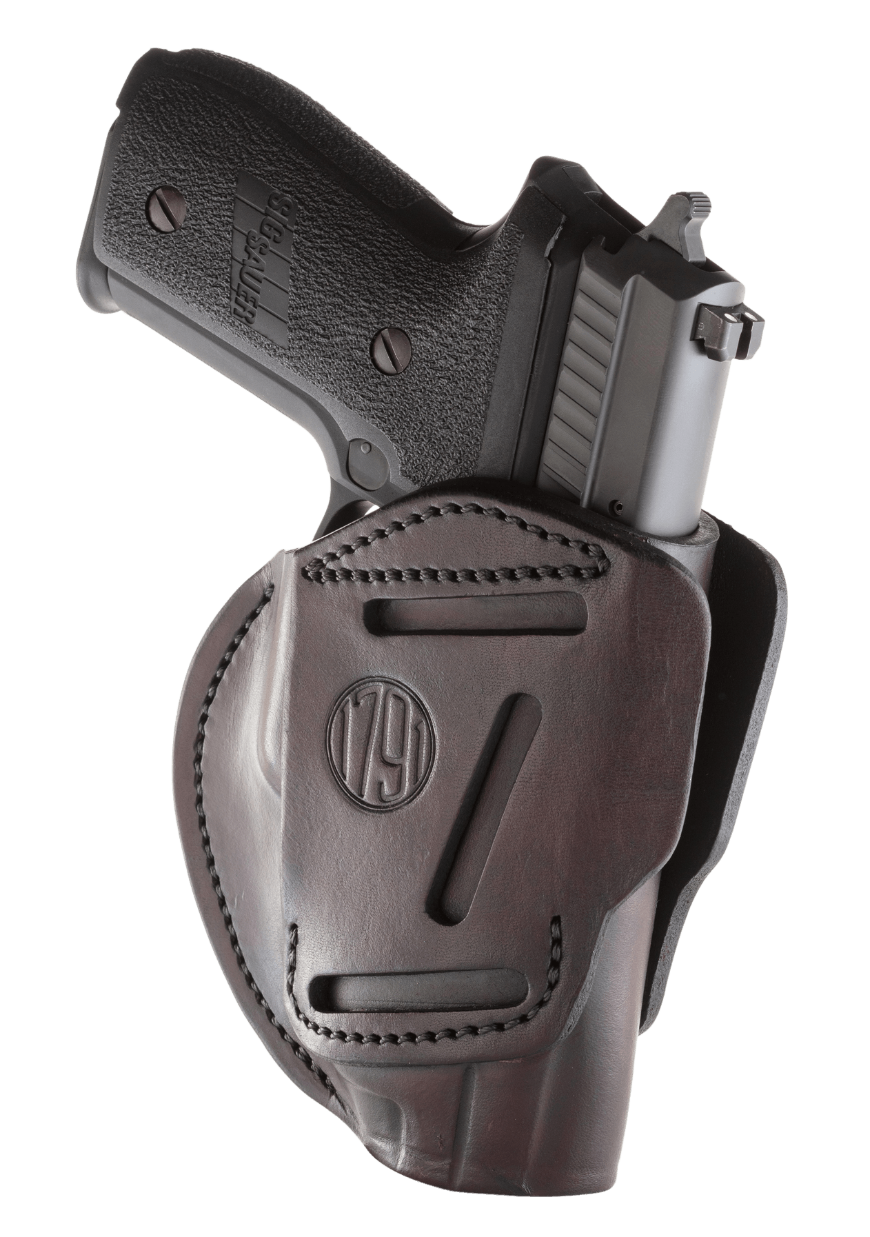 1791 Gunleather 3WH5SBRA 3-Way IWB/OWB Size 05 Signature Brown Leather Belt Loop Compatible w/ Glock 17 Compatible w/ Springfield XD Compatible w/ S&W M&P Compatible w/ HK VP9 Ambidextrous Hand