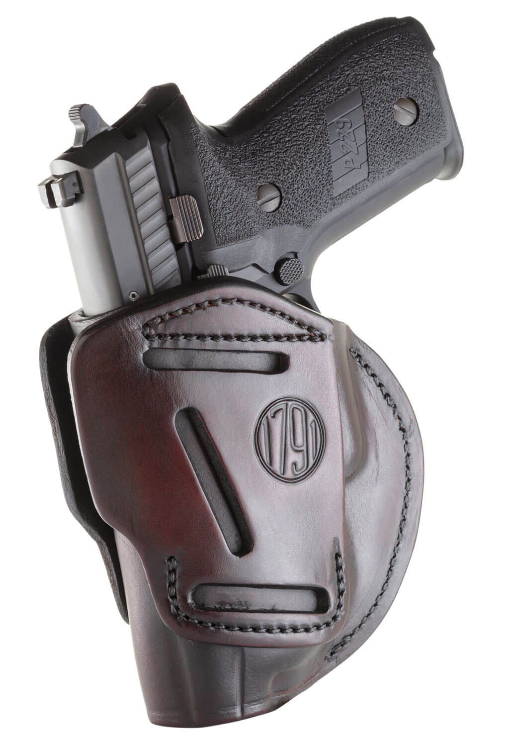 1791 Gunleather 3WH5SBRA 3-Way IWB/OWB Size 05 Signature Brown Leather Belt Loop Compatible w/ Glock 17 Compatible w/ Springfield XD Compatible w/ S&W M&P Compatible w/ HK VP9 Ambidextrous Hand - Image 2