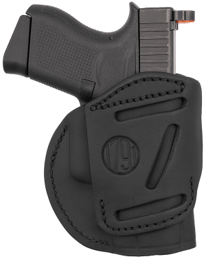 1791 Gunleather 4WH3SBLL 4-Way  IWB/OWB Size 03 Stealth Black Leather Belt Clip Compatible w/Glock 26/Ruger LC9/S&W M&P Shield/2.0 9/40 Left Hand