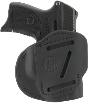 1791 Gunleather 4WH4SBLL 4-Way  IWB/OWB Size 04 Stealth Black Leather Belt Clip Compatible w/Glock 26/Springfield XD/XDS/S&W M&P Shield Plus Left Hand