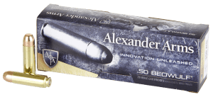 Alexander Arms AB350RSBOX Round Shoulder  50Beowulf 350gr Flat Point 20rd Box